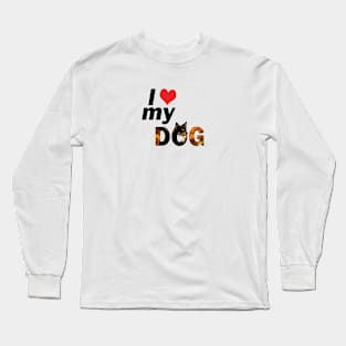 I love my dog - Chihuahua oil painting word art Long Sleeve T-Shirt